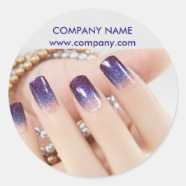 Adesivo Redondo salão de unhas unhas elegante e cãozinho