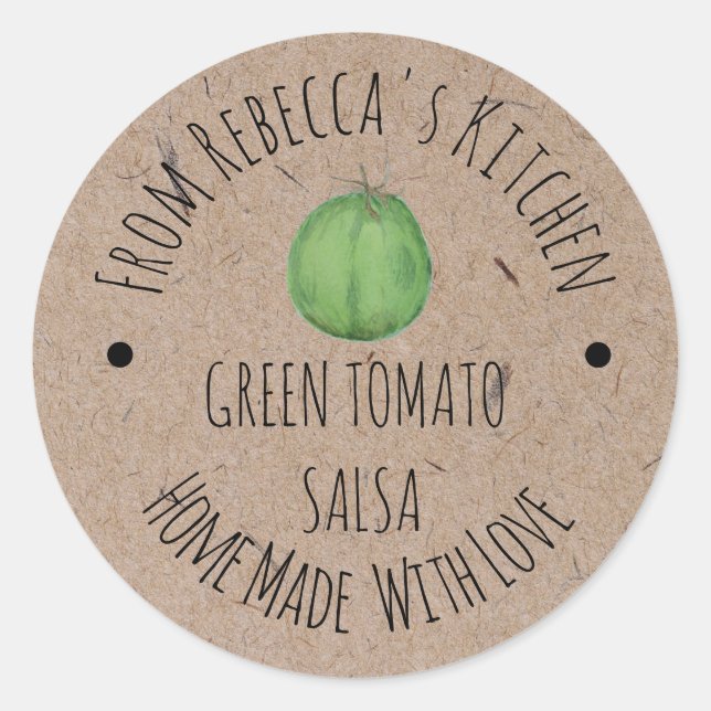 Adesivo Redondo Salas de Tomate Verde Personalizado (Frente)