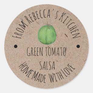 Adesivo Redondo Salas de Tomate Verde Personalizado