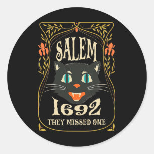 Adesivo Redondo Salem 1692 eles perderam um Bruxo Halloween