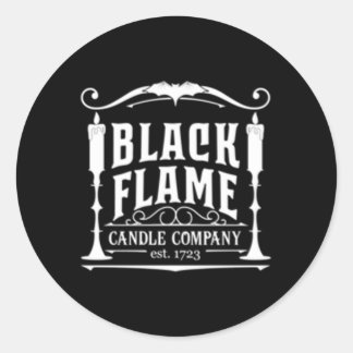 Adesivo Redondo Salem Black Flame Candle Company Est 1723 Hallowee