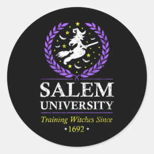 Adesivo Redondo Salem Witch Treinando Mulheres de Halloween