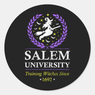 Adesivo Redondo Salem Witch Treinando Mulheres de Halloween