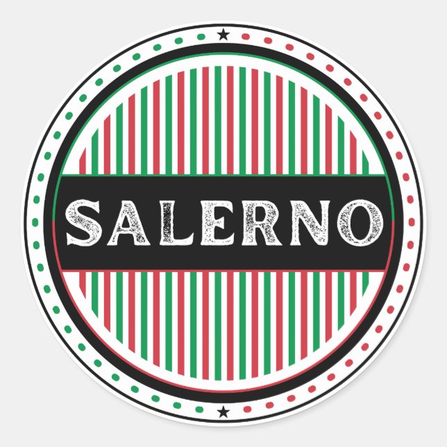 Adesivo Redondo Salerno City Pride Emblem – Italian Identity (Frente)