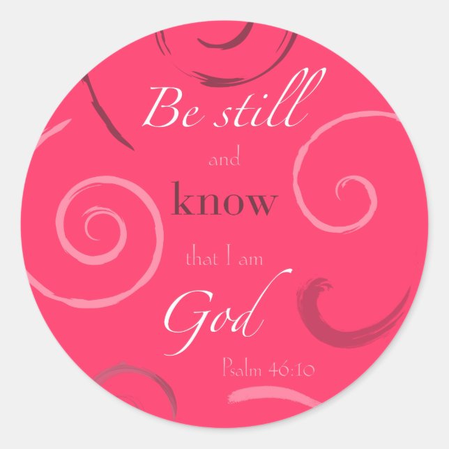 Adesivo Redondo Salm 46:10 Escolha sua própria cor! Personalizável (Frente)