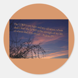 Adesivo Redondo Salmo 27:1 no amanhecer