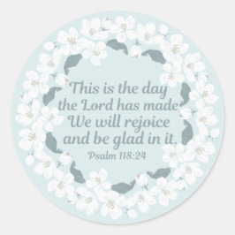 Adesivo Redondo Salmo Cristão Inspiracional 118:24