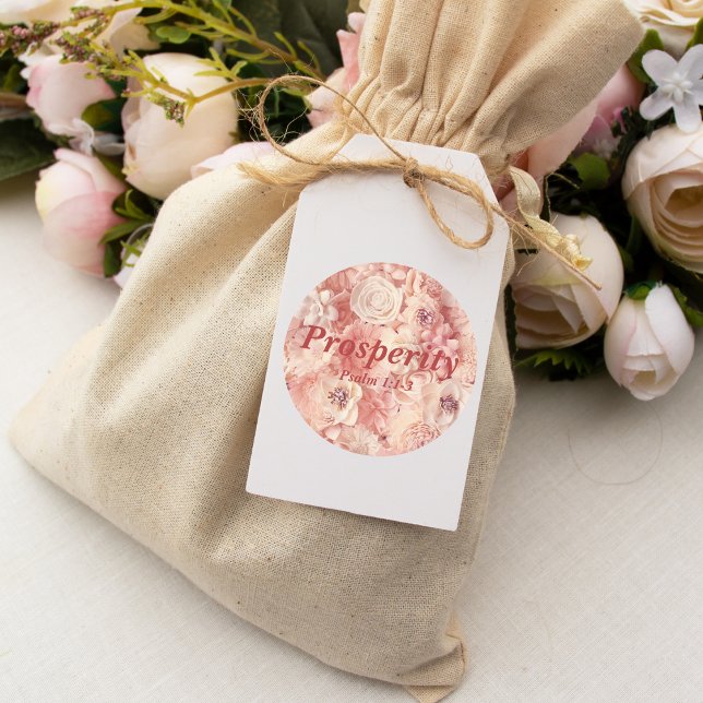 Adesivo Redondo Salmo De Prosperidade 1:1-3 Versos Elegantes Flore (Criador carregado)