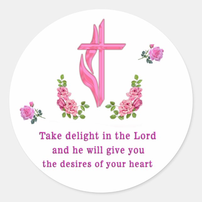 Adesivo Redondo Salmos 37:4 (Frente)