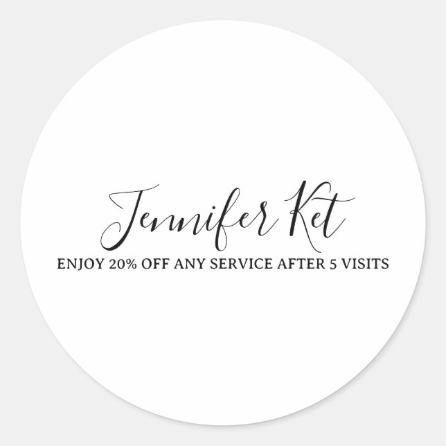 Adesivo Redondo Salon spa business discount offer website visits a (Frente)