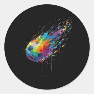 Adesivo Redondo Salpicos de Tinta Tie-dye Fãs de Futebol