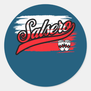 Adesivo Redondo Salsa Dancer Salsero Polônia Salsero Polska Salsa