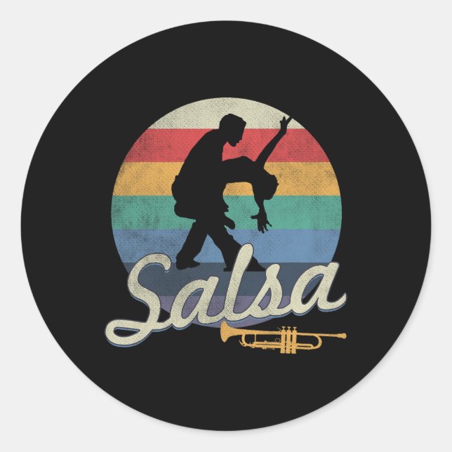 Adesivo Redondo Salsa Dancing Latin Salsero (Frente)