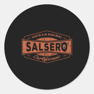 Adesivo Redondo Salsero - Salsa Dançando I Salsa Dance Clothing