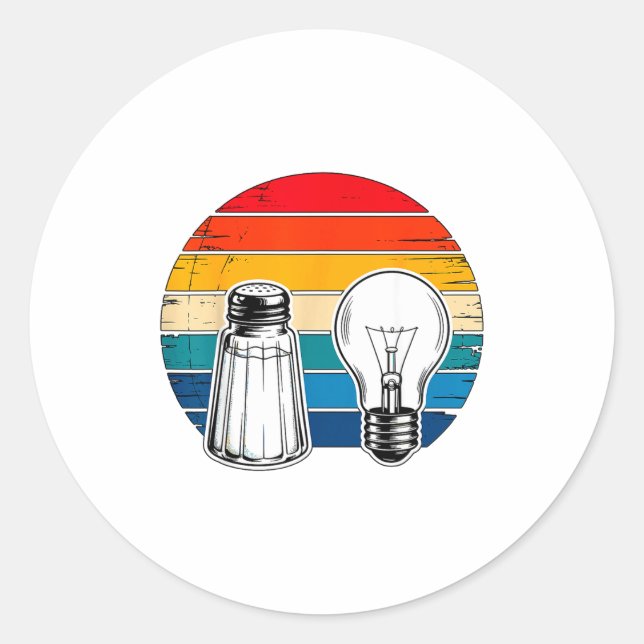 Adesivo Redondo Salt And Light Retro Christian  (Frente)