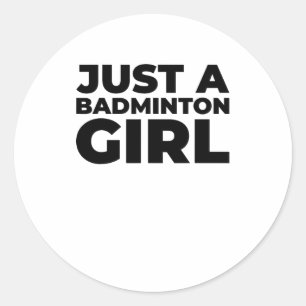 Adesivo Redondo Salto da Equipe de Badminton Shuttle - Apenas Um B