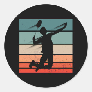 Adesivo Redondo Salto do Jogador de Badminton