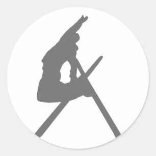 Adesivo Redondo salto esquiador
