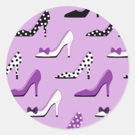 Adesivo Redondo Saltos altos roxos