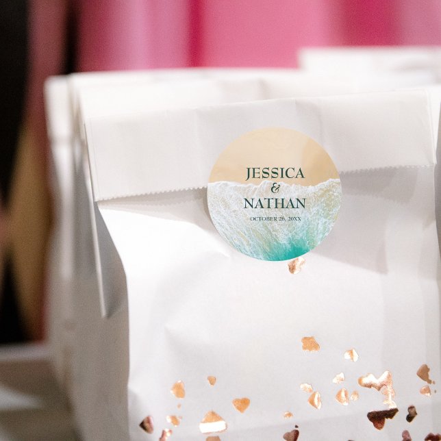 Adesivo Redondo Salty Kisses I Turquoise No Casamento De Sandy Bea (Criador carregado)