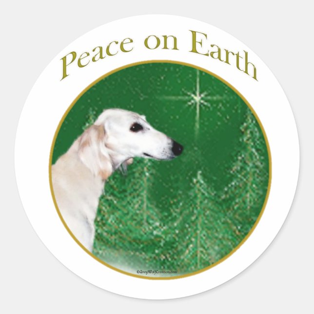 Adesivo Redondo Saluki Peace (Frente)