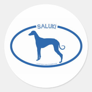 Adesivo Redondo Saluki Silhouette Sticker