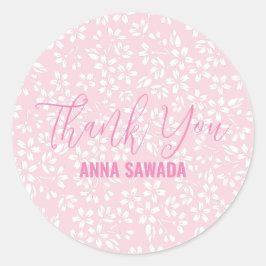 Adesivo Redondo Salva de cereja de SAKURA Obrigado.