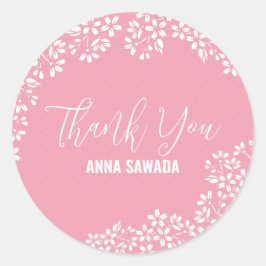 Adesivo Redondo Salva de cereja SAKURA Obrigado Stickers