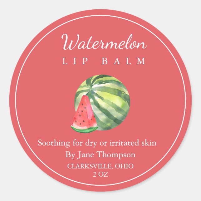 Adesivo Redondo Salva de melancia/rótulo de balão (Frente)