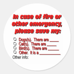 Adesivo Redondo Salvamento de Pet