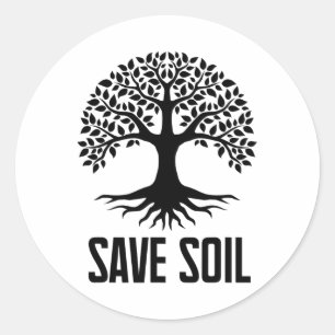 Adesivo Redondo Salvamos Movimento do Solo Para Salvar a Terra do