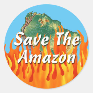 Adesivo Redondo Salvar a Amazônia