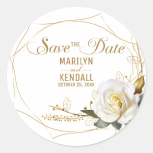 Adesivo Redondo Salvar a Data Casamento Rose Gold