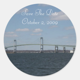 Adesivo Redondo Salvar a data, NEWPORT, RI