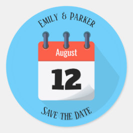 Adesivo Redondo Salvar a data rasgar do calendário