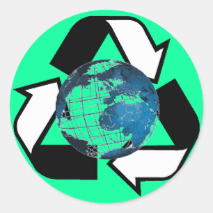 Adesivo Redondo Salvar a energia, reciclar