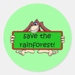 Adesivo Redondo salvar a floresta húmida