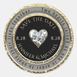 Adesivo Redondo Salvar a Mensagem de Casamento de Data