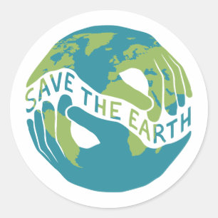 Adesivo Redondo Salvar a Terra
