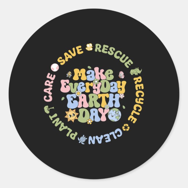 Adesivo Redondo Salvar Abelhas Salvando Animais Cuidados De Recicl (Frente)