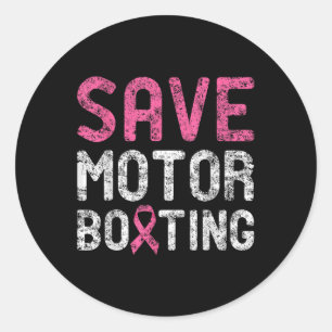 Adesivo Redondo Salvar Barco de Motor - Bater no Cancer da Mama