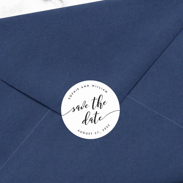 Adesivo Redondo Salvar Data Script Relax Preto e Branco (Criador carregado)