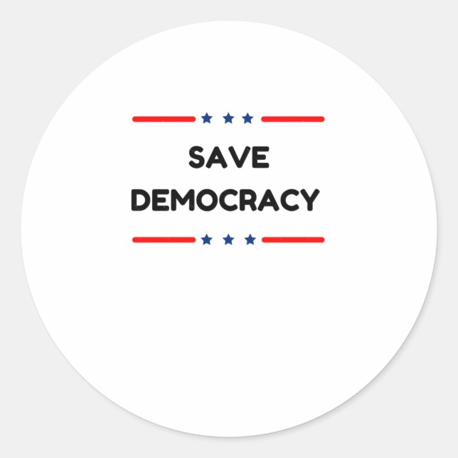 Adesivo Redondo Salvar democracia (Frente)