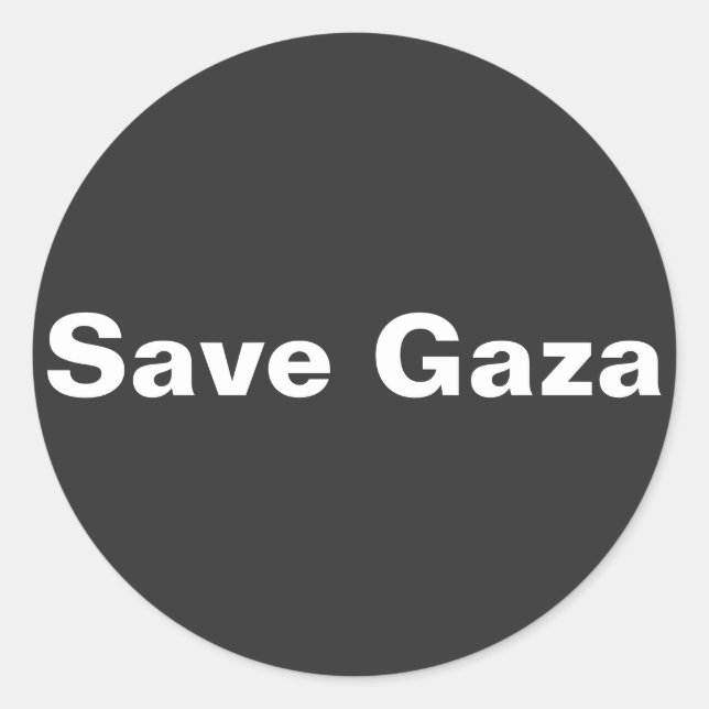 Adesivo Redondo Salvar Gaza Texto Simples Apoiando Gaza Palestina (Frente)