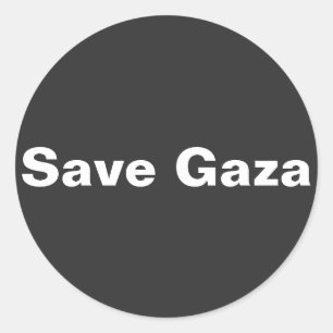 Adesivo Redondo Salvar Gaza Texto Simples Apoiando Gaza Palestina