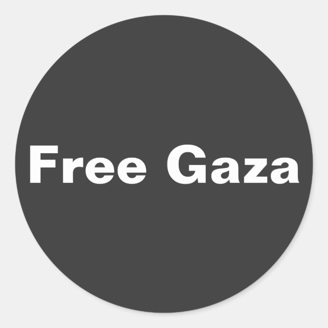 Adesivo Redondo Salvar Gaza Texto Simples Apoiando Gaza Palestina (Frente)