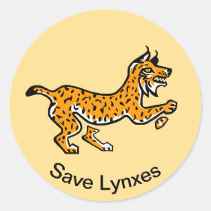 Adesivo Redondo Salvar LYNXES - Vida Selvagem - Natureza