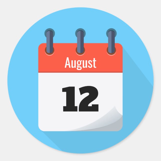 Adesivo Redondo Salvar O Calendário De Data (Frente)