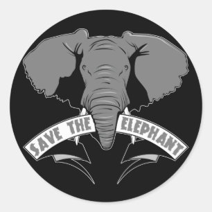 Adesivo Redondo Salvar o elefante