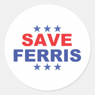 Adesivo Redondo Salvar o logotipo presidencial de Ferris